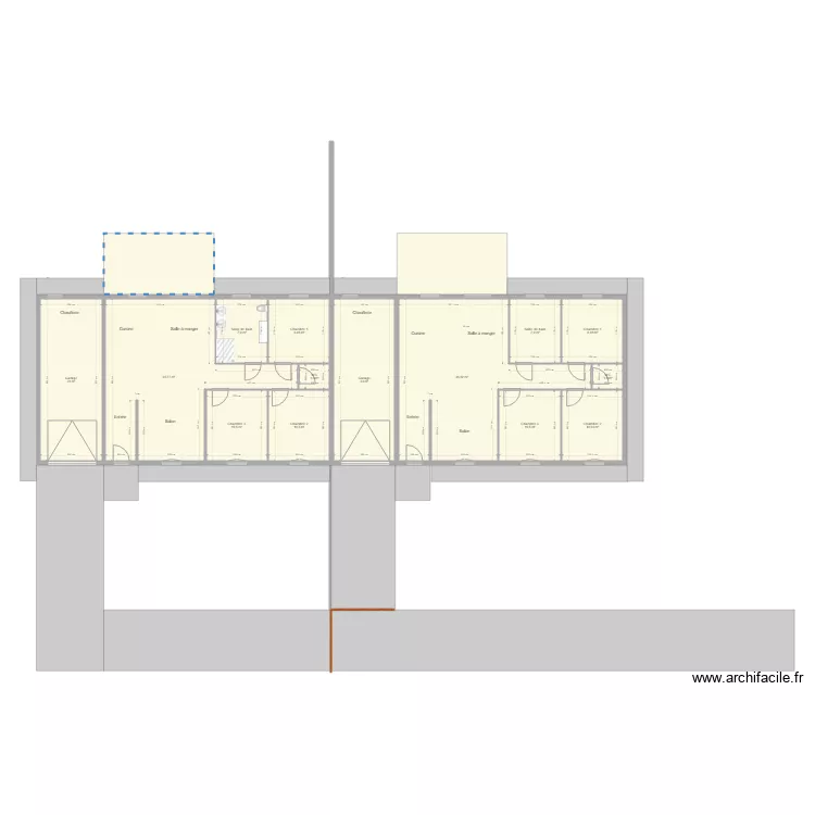 maison jumel&eacute;e sernargent meubl&eacute;. Plan de 