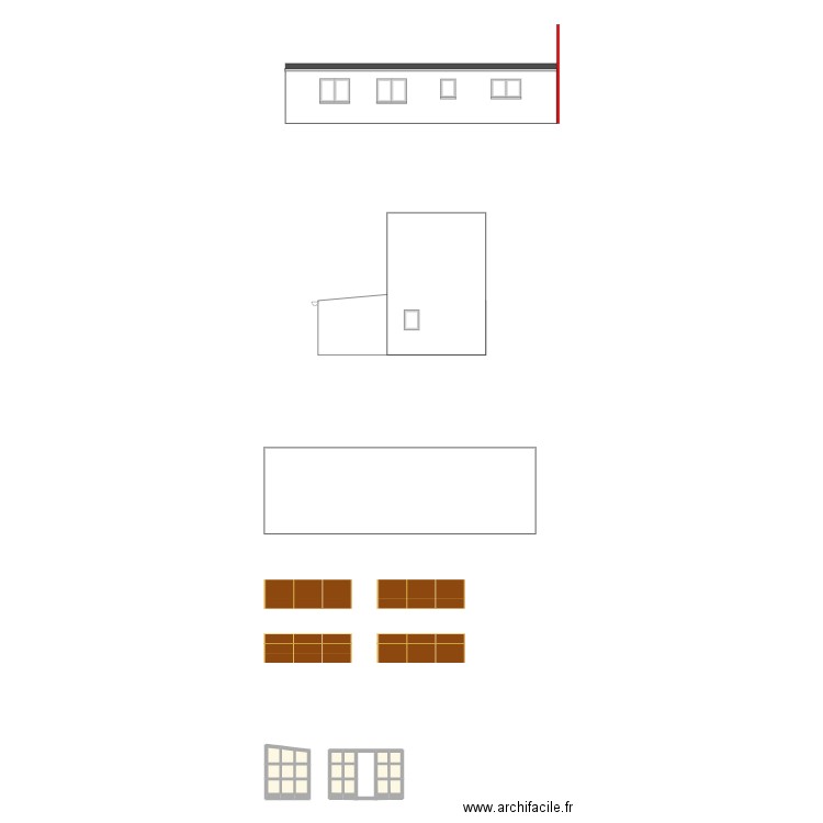 extension. Plan de 21 pièces et 6 m2