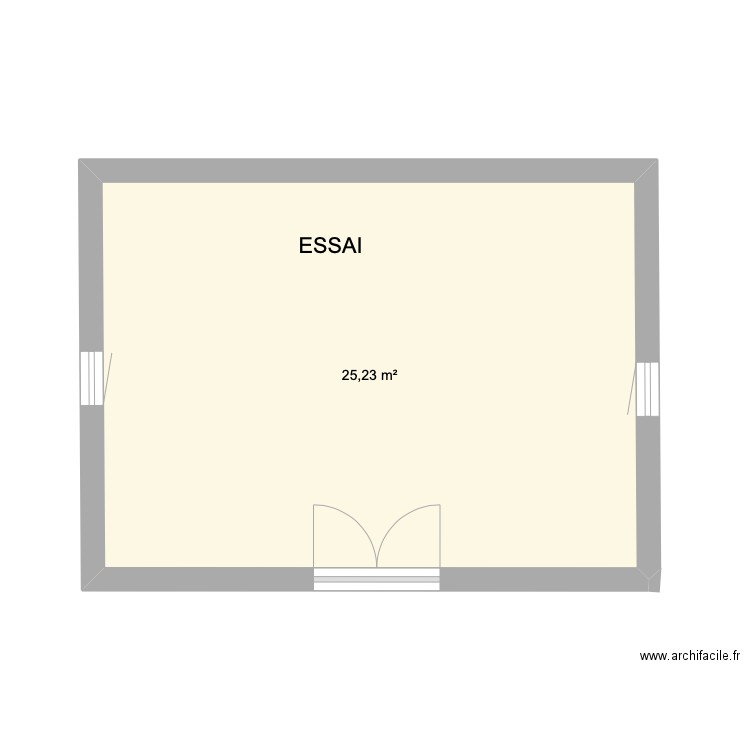 Plan de maison essai d'enregistrement. Plan de 1 pièce et 25 m2