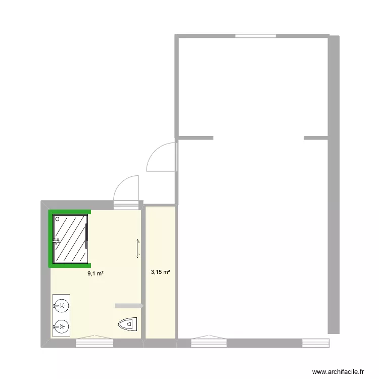 SDB 2eme etage VERSION SIMPLE. Plan de 