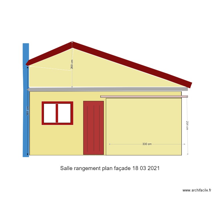 Salle de rangement façade  07 05 2021. Plan de 0 pièce et 0 m2