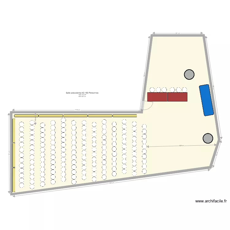 Salle VdLAG. Plan de 