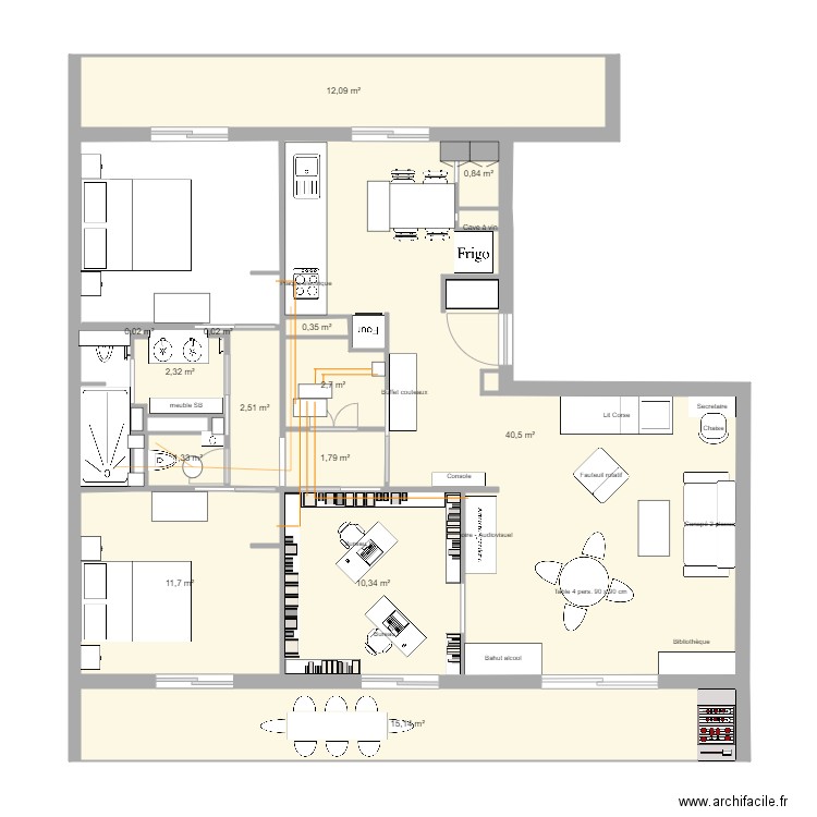 t4fino17 vmc clim. Plan de 15 pièces et 102 m2