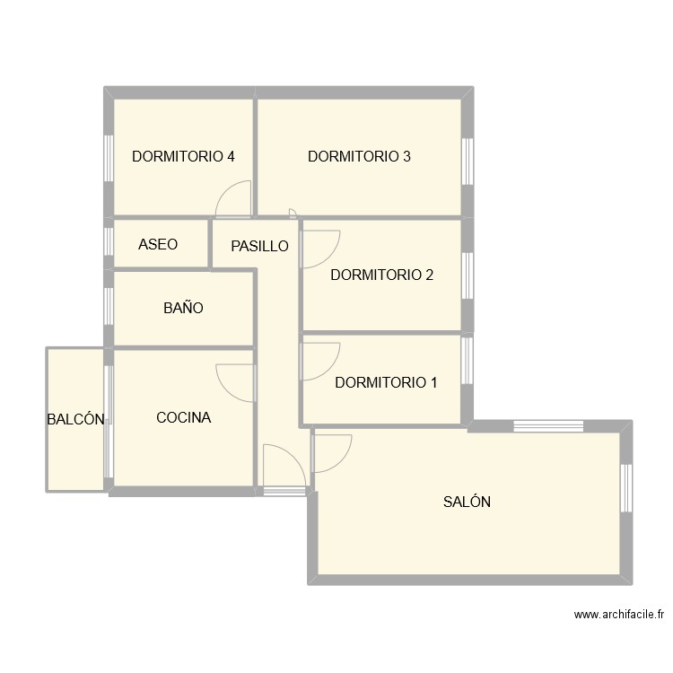 GANCHO 6 EJEA. Plan de 10 pièces et 79 m2