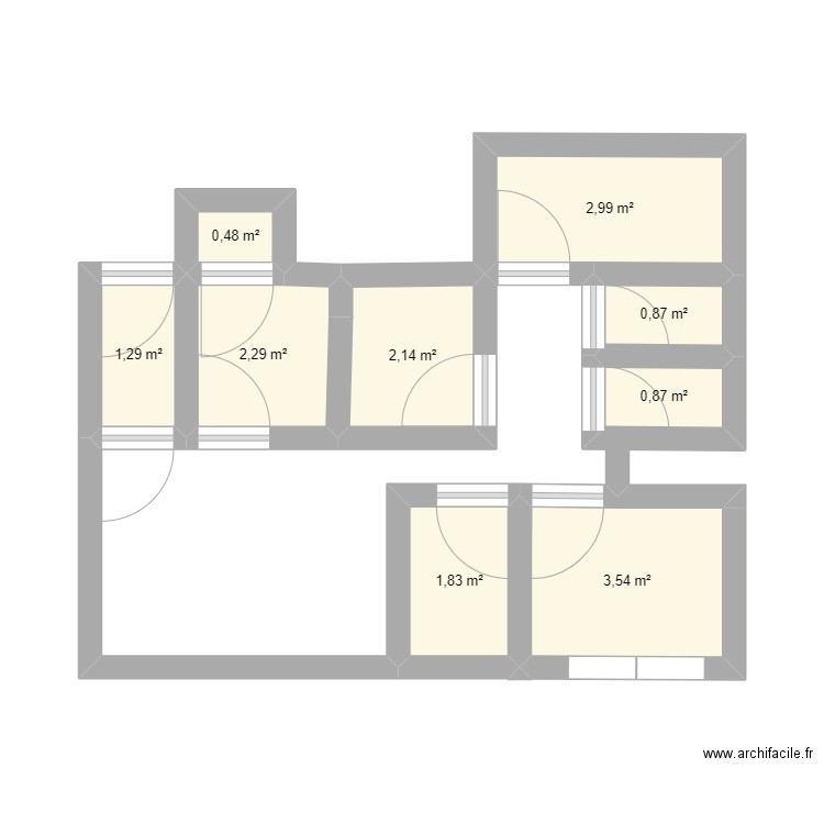 CASA. Plan de 9 pièces et 16 m2