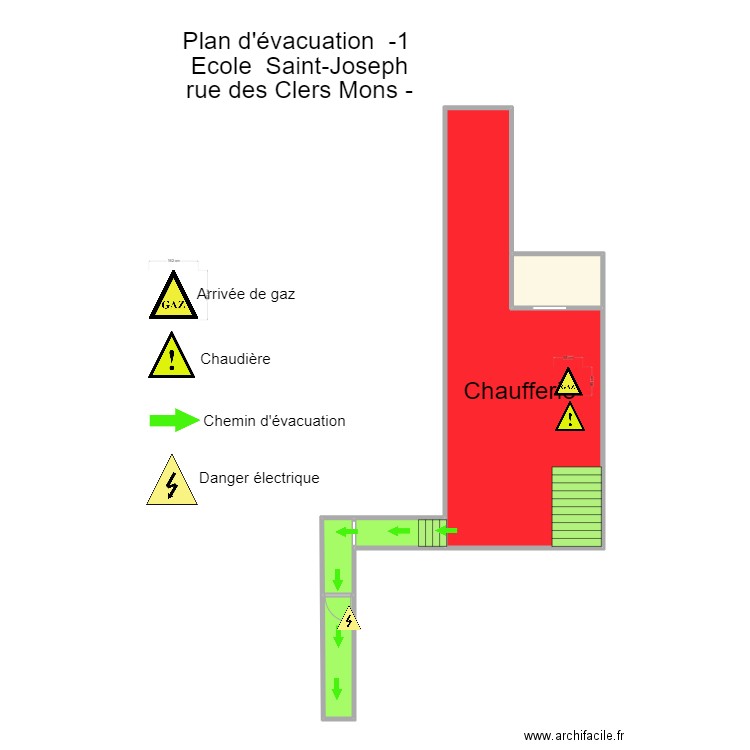 Externat st Joseph clercs -1. Plan de 5 pièces et 66 m2