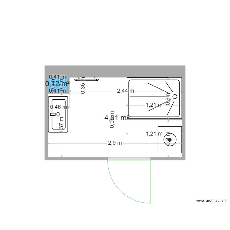 LAMOULIE 3. Plan de 2 pièces et 5 m2