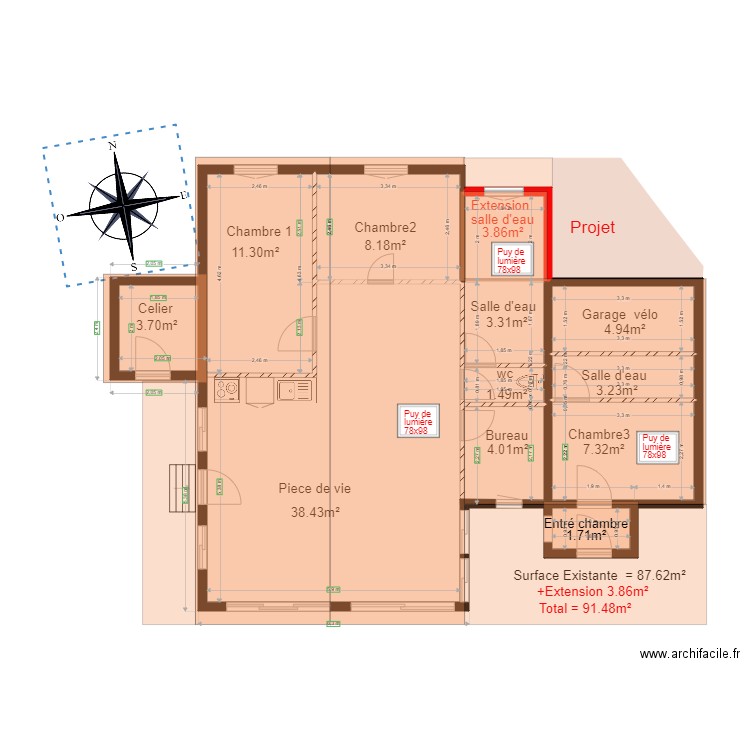 projet  chalet 46 fabrice. Plan de 0 pièce et 0 m2