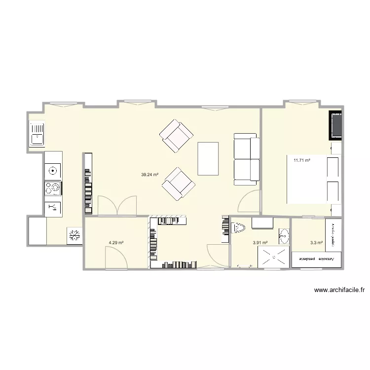 plan Gonz jazzy version 2 bis avec cuisine. Plan de 