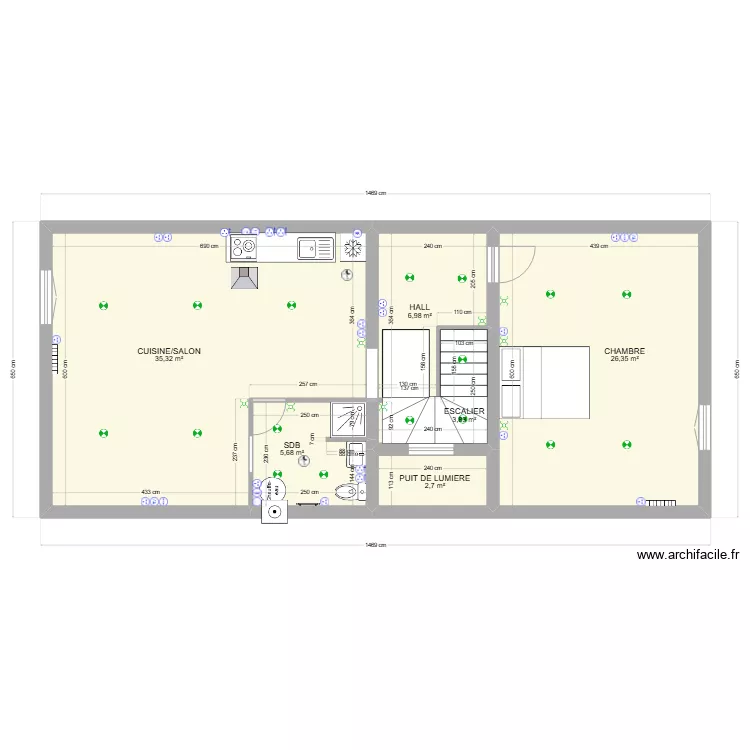 T2 TROISIEME ETAGE TOURVES 2.0. Plan de 