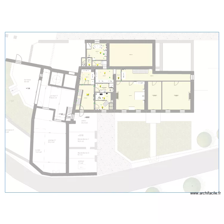 jardin int&eacute;rieur plan. Plan de 