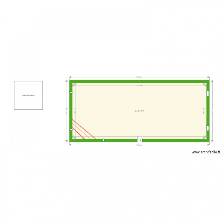 Plan piscine Gandy. Plan de 0 pièce et 0 m2