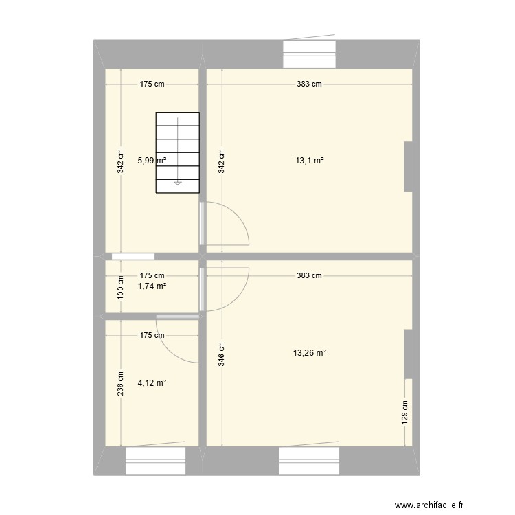 s128 1er. Plan de 5 pièces et 38 m2