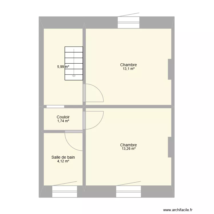 s128 1er. Plan de 5 pièces et 38 m²
