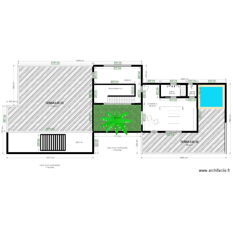 plan warang etage 2. Plan de 20 pièces et 348 m2