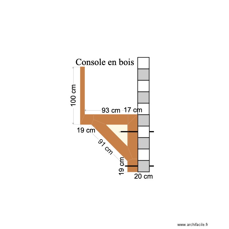 console de maçonerie. Plan de 1 pièce et 0 m2