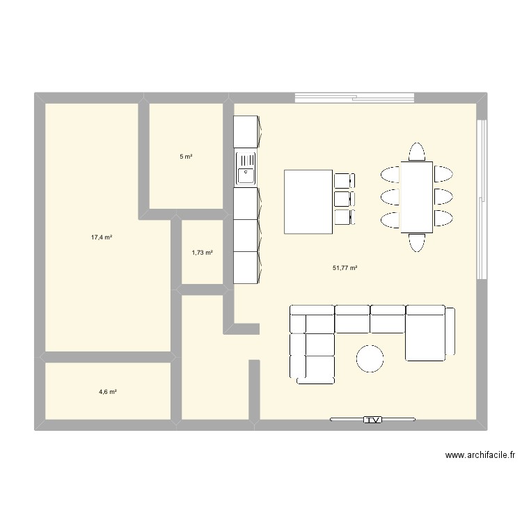 Maison 1. Plan de 5 pièces et 81 m2