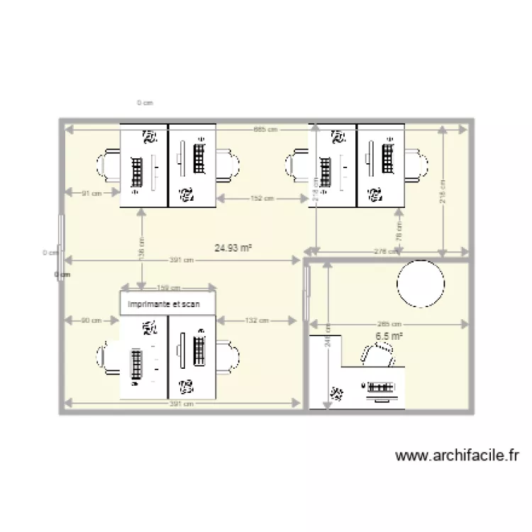 BUREAU 60 V1. Plan de 