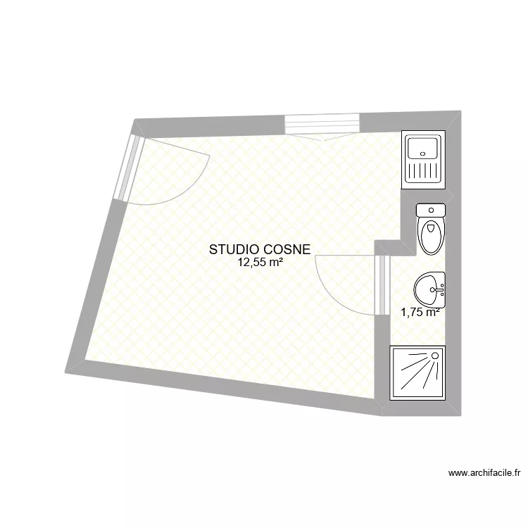 STUDIO COSNE SUR LOIRE. Plan de 