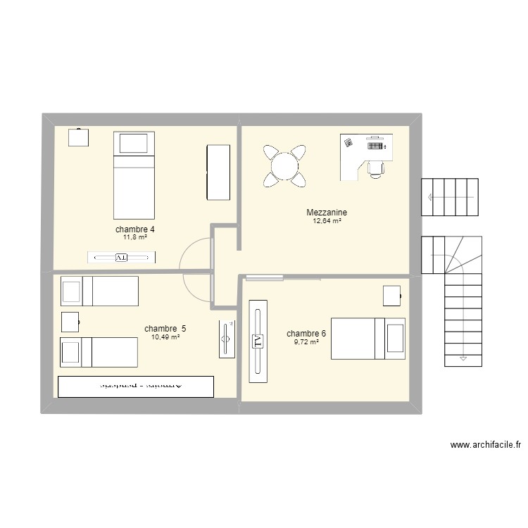 mezzanine. Plan de 0 pièce et 0 m2