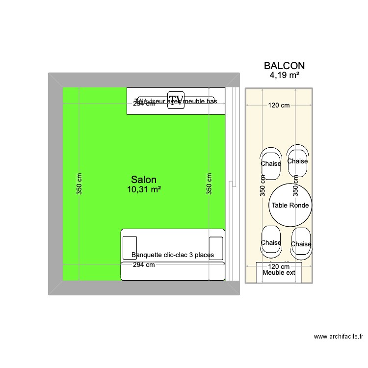 BALCON. Plan de 0 pièce et 0 m2