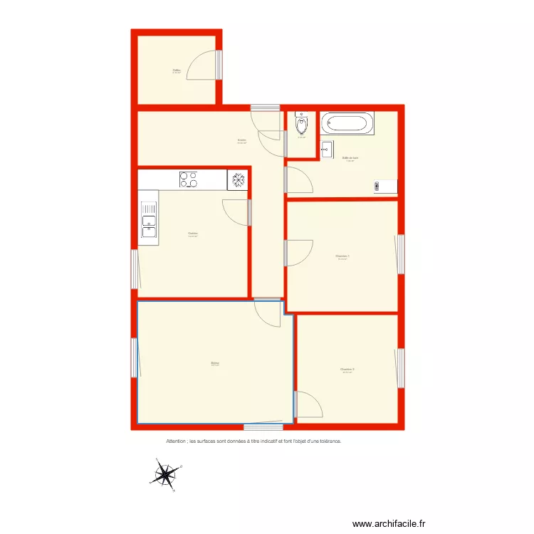 BI 3023 non c&ocirc;t&eacute;. Plan de 