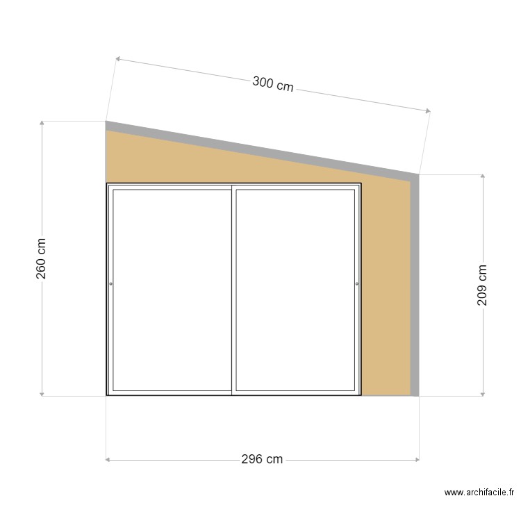 Facade gauche veranda 03 fevrier. Plan de 1 pièce et 6 m2