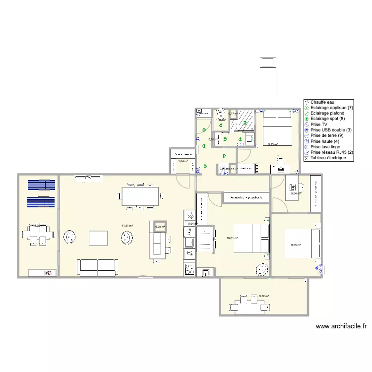 Santa Clara 2 face mer version famille. Plan de Santa Clara 2 face mer version famille. Plan de