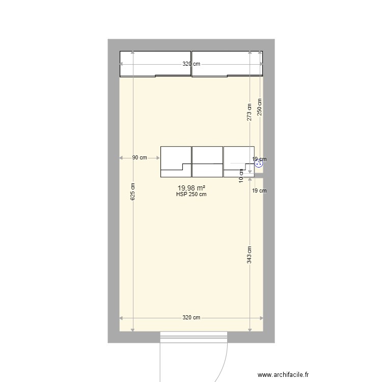 Angouleme Gare V3. Plan de 1 pièce et 20 m2