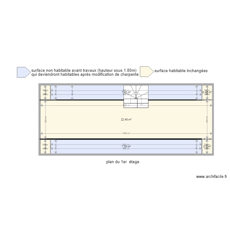 plan interieur existants 1er étage  . Plan de 0 pièce et 0 m2