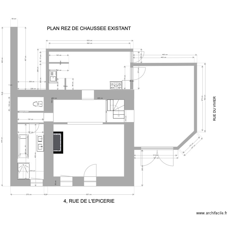 PLAN RDC EXIST. Plan de 0 pièce et 0 m2