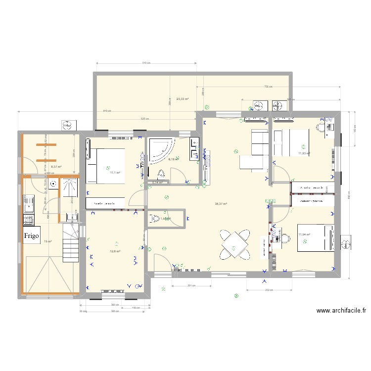 plan SP3C 05 12 2022. Plan de 12 pièces et 140 m2