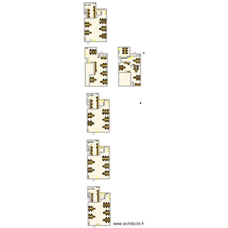 Reprise Laiton R0. Plan de 17 pièces et 576 m2