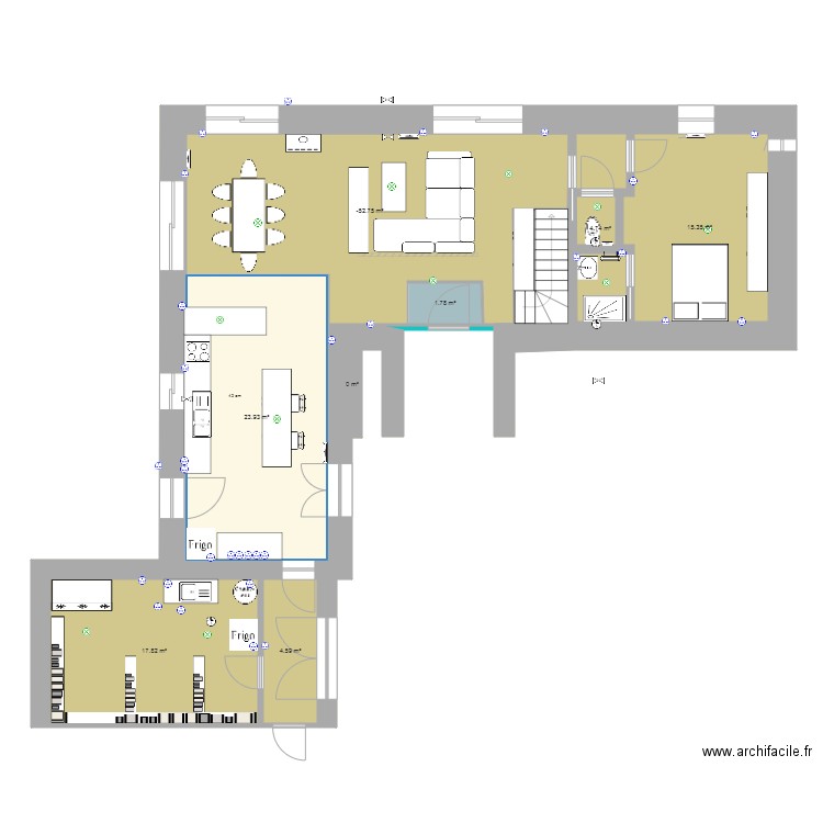 RDC projet X 2 sans réseau sols. Plan de 0 pièce et 0 m2