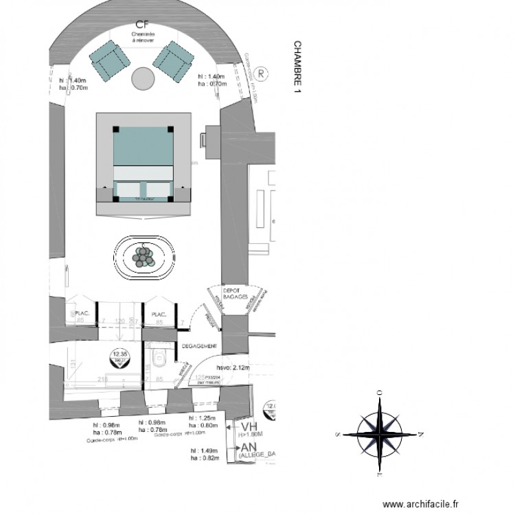 Chambre 1. Plan de 0 pièce et 0 m2