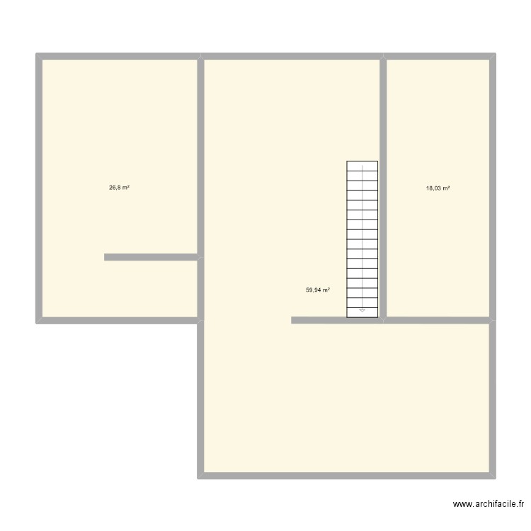 Bizonnes. Plan de 3 pièces et 105 m2