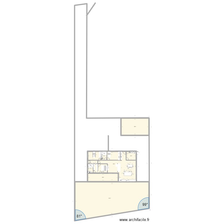 implantation inter. Plan de 8 pièces et 498 m2