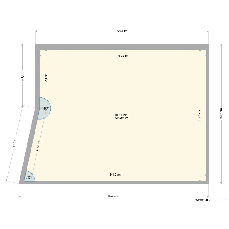 Voliere GM. Plan de 1 pièce et 48 m2