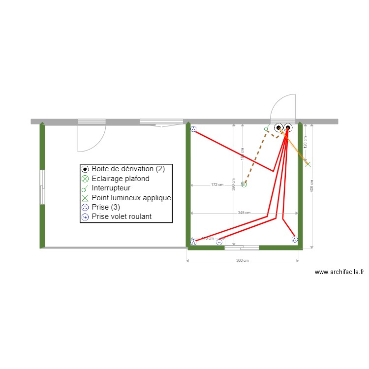 CHAMBRE DOUDA ELECTRICITE. Plan de 0 pièce et 0 m2