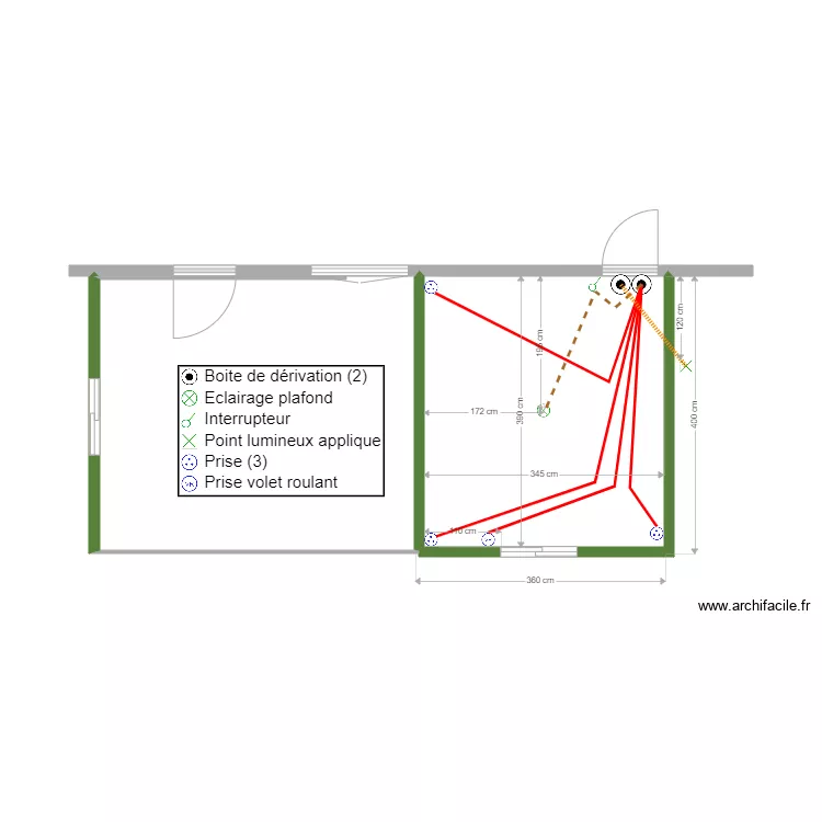 CHAMBRE DOUDA ELECTRICITE. Plan de 0 pièce et 0 m2
