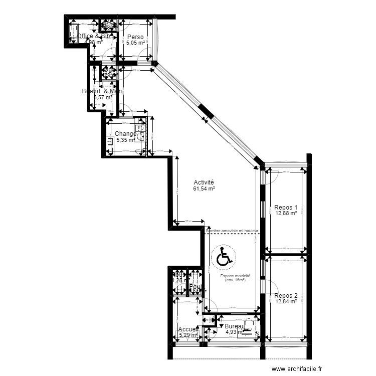 92 Nanterre 118 Salvador Projet JORDAN V ArL. Plan de 13 pièces et 120 m2