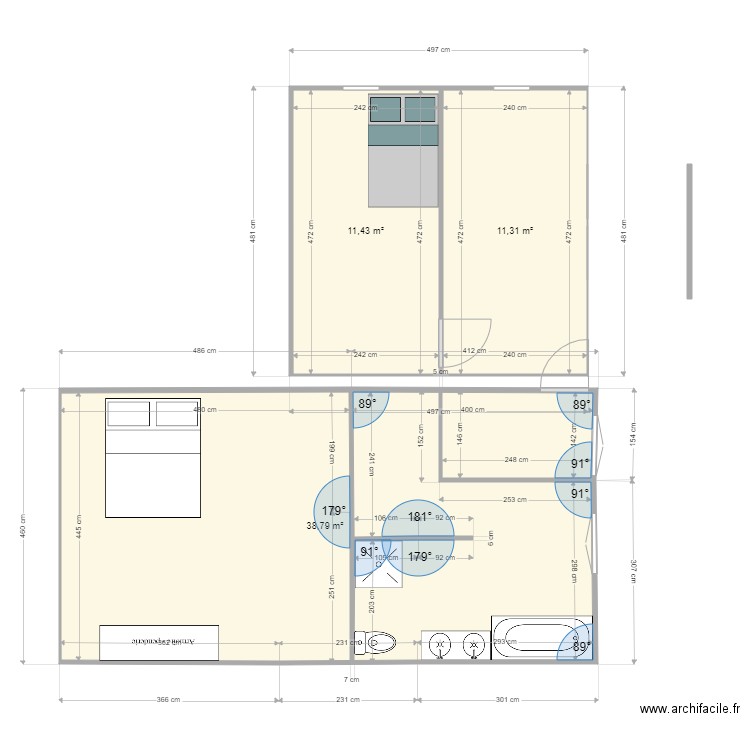 ETAGE NOVEMBRE 2021. Plan de 3 pièces et 62 m2