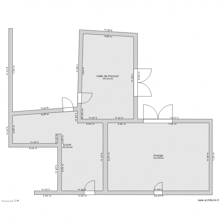 granges. Plan de 0 pièce et 0 m2