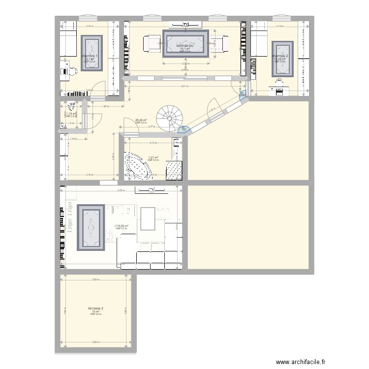 79 concorde 2. Plan de 22 pièces et 328 m2