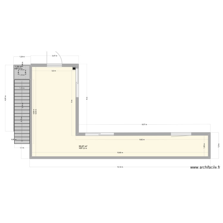 CONSTRUCTION D’UNE HALLE DE SPORT koumac. Plan de 2 pièces et 37 m2