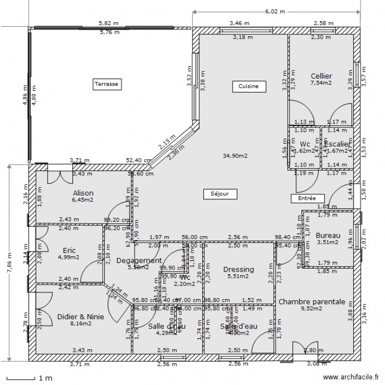 Rdc 1 côté. Plan de 0 pièce et 0 m2