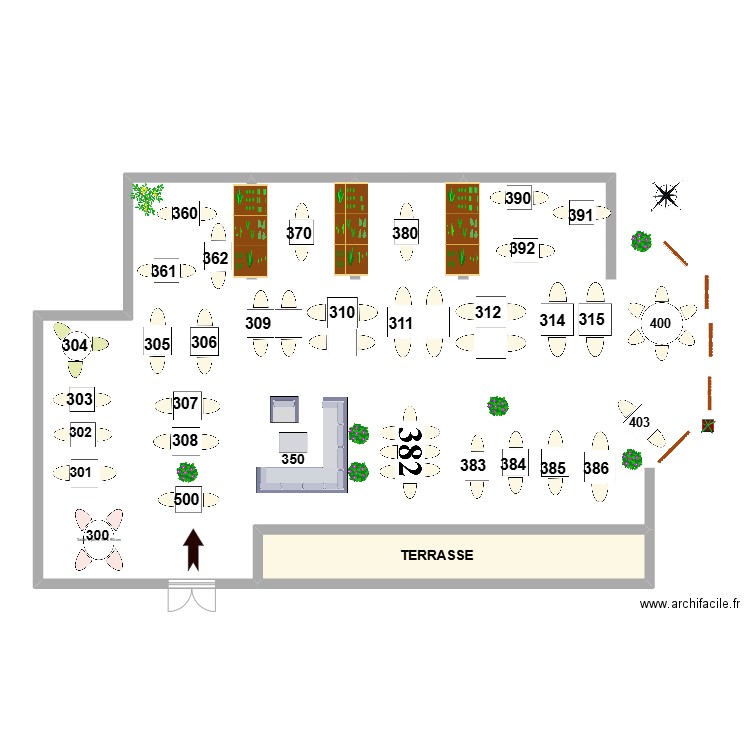 TERRASSE RESTO JUILLET 23. Plan de 1 pièce et 15 m2