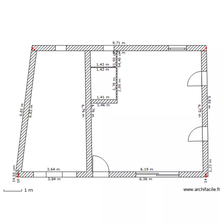 RDC  pour am&eacute;nagement. Plan de 