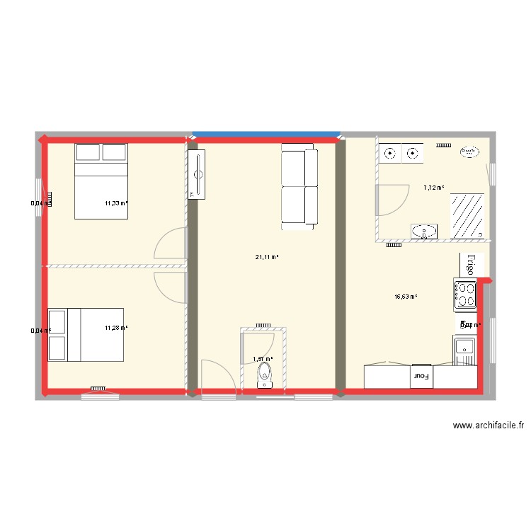 15bis. Plan de 9 pièces et 69 m2