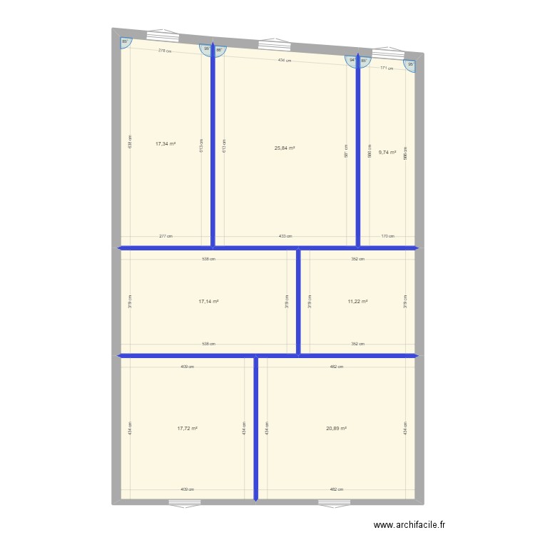 48 av CARNOT R+2. Plan de 7 pièces et 120 m2